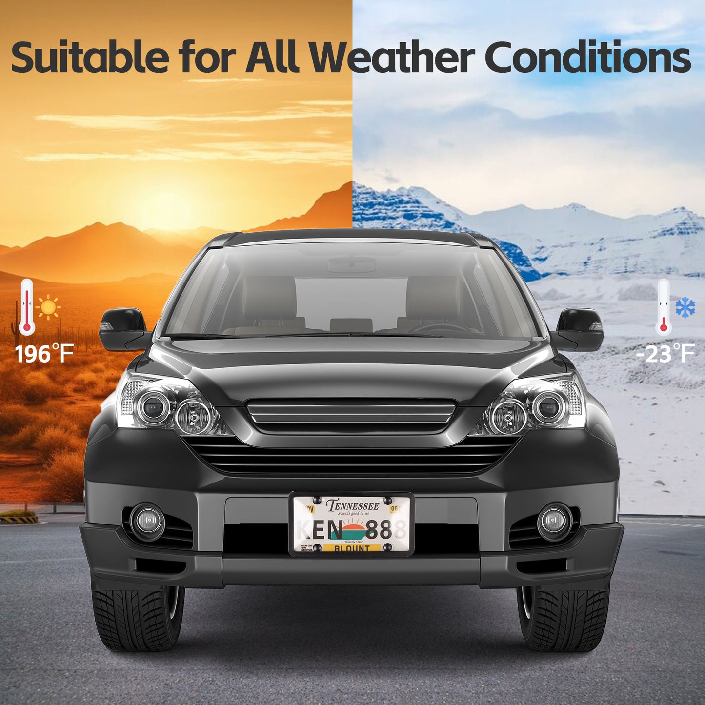 License Plate Cover & Frames, 2 Pack Clear License Plate Protector, ABS Car Front/Rear License Plate Frame with Screws Caps, Fit Any Standard US Plates